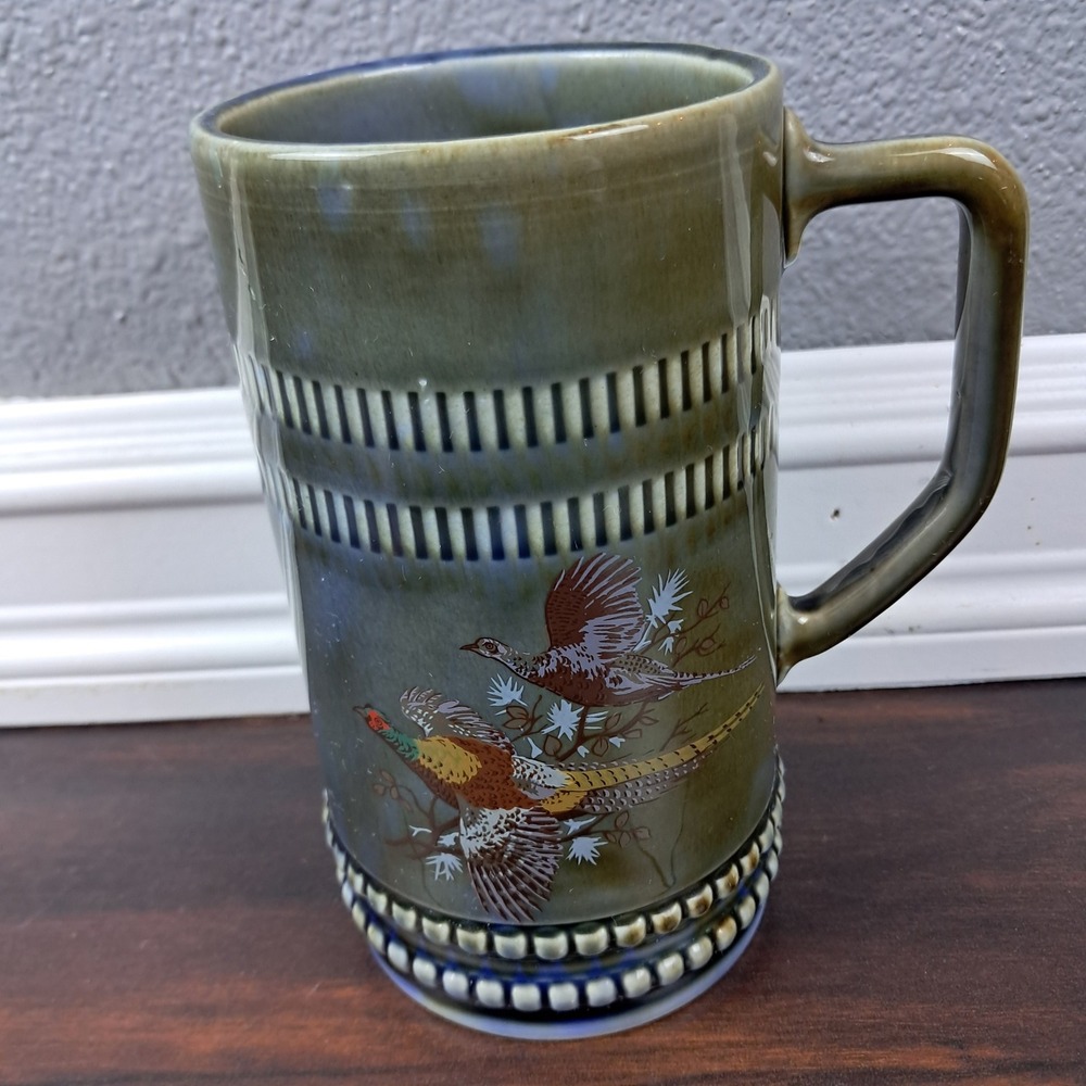 Irish Porcelain Mug Pheasant Bird Decor Decorative Beer Stein Tankard